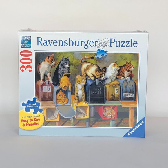 New sealed Ravensburger 300 pcs Large Format Puzzle-Cat's Got Mail - Picture 8 of 12